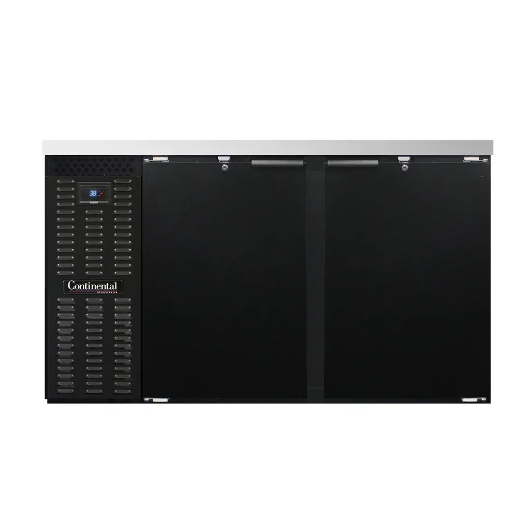 Continental Refrigerator BB59SN Refrigerated Back Bar Cooler w/ 2 Solid Doors, 15 Cu Ft, 59" W