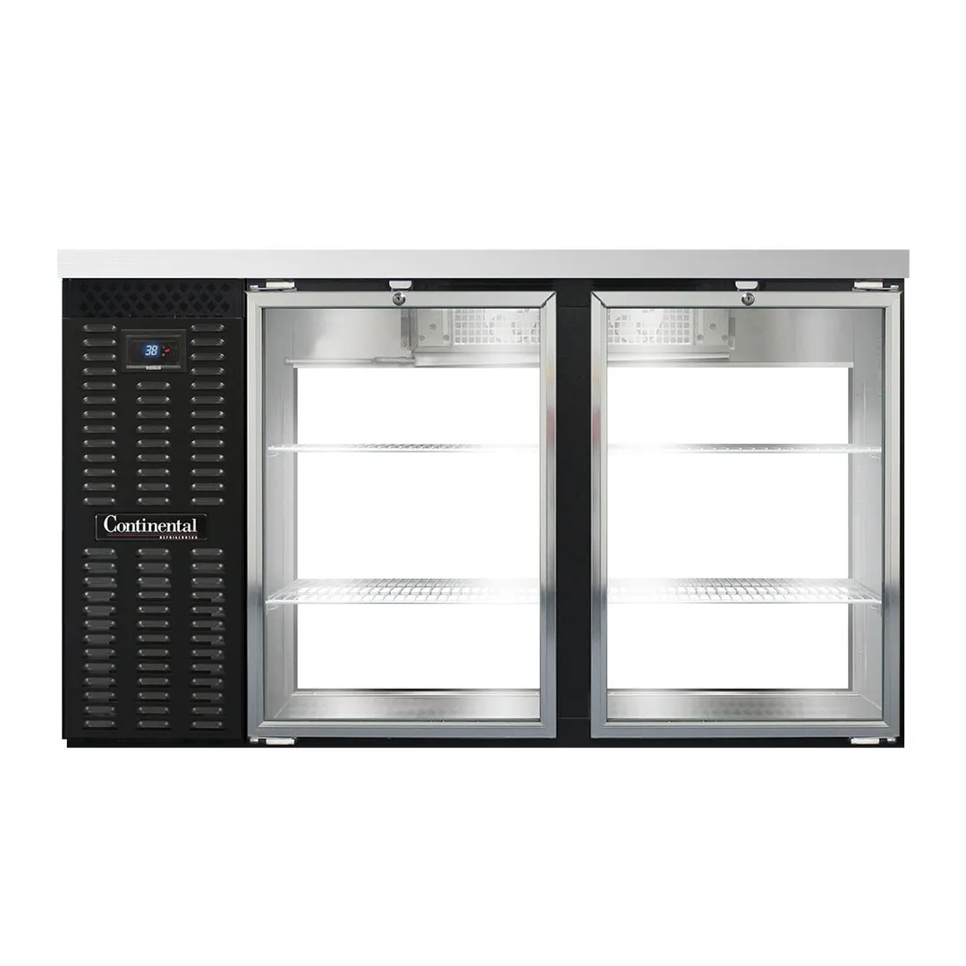Continental Refrigerator BB59SNGDPT 59" Pass-Thru Glass Door Back Bar Refrigerator