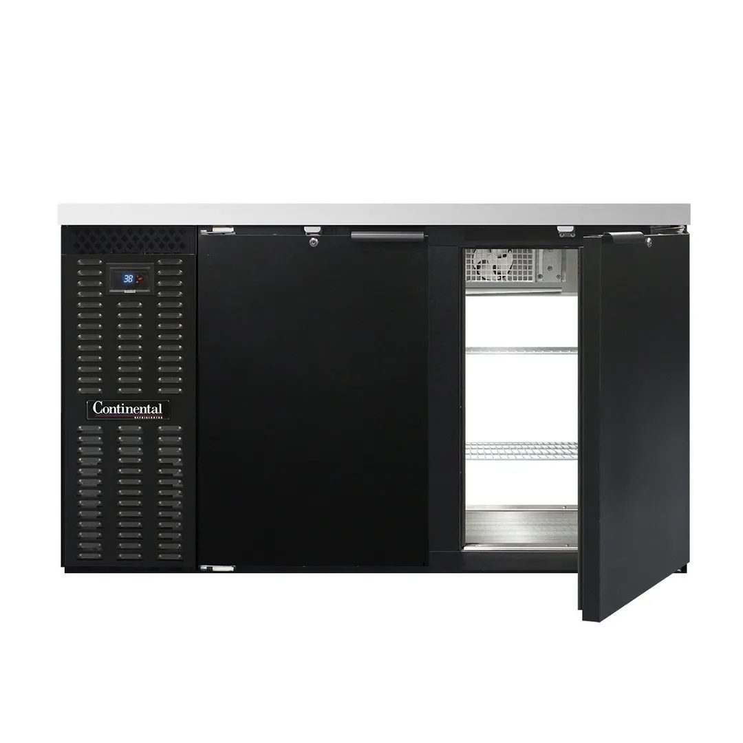 Continental Refrigerator BB59SNPT Pass-Thru Back Bar Cooler w/ 15 Cu Ft, 4 Solid Doors, 59" W