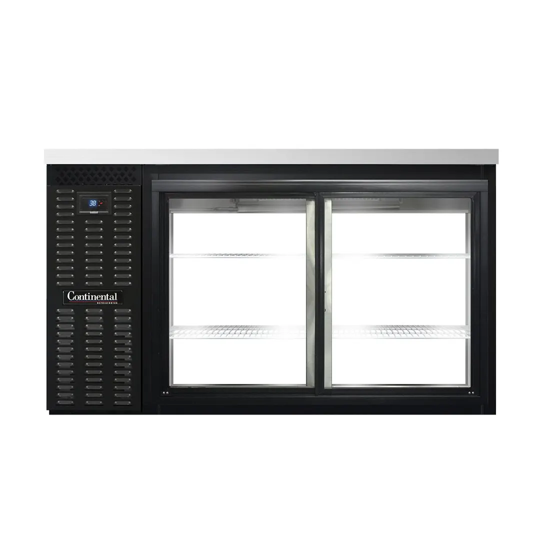 Continental Refrigerator BB59SNSGDPT 59" Pass-Thru Glass Door Back Bar Refrigerator