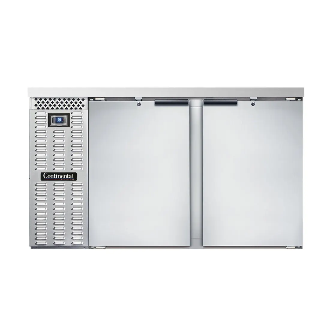 Continental Refrigerator BB59SNSS Refrigerated Back Bar Cooler w/ 2 Solid Doors, 15 Cu Ft, 59"