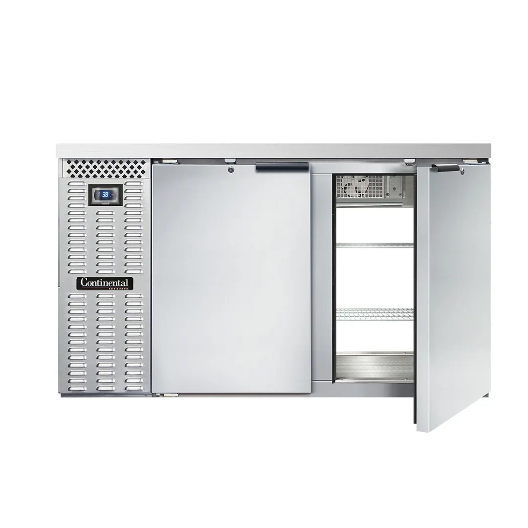Continental Refrigerator BB59SNSSPT 59" Pass-Thru Solid Door Back Bar Cooler