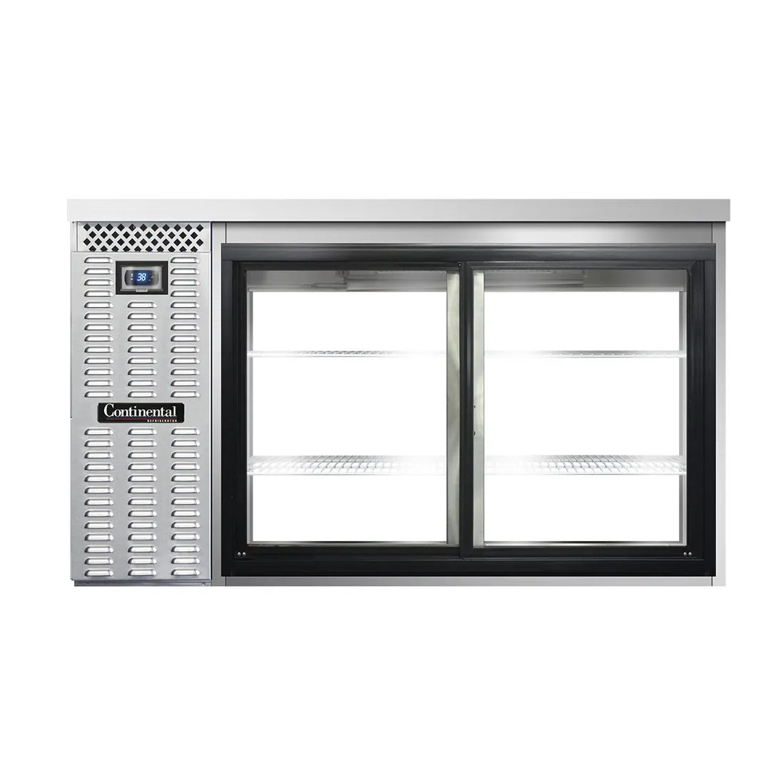 Continental Refrigerator BB59SNSSSGDPT 59" Pass-Thru Glass Door Back Bar Cooler