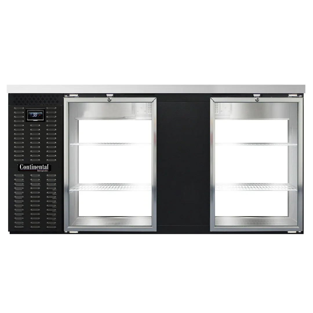 Continental Refrigerator BB69NGDPT 69" Pass-Thru Glass Door Back Bar Cooler