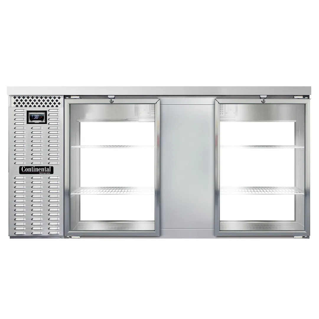 Continental Refrigerator BB69NSSGDPT 69" Pass-Thru Glass Door Back Bar Cooler