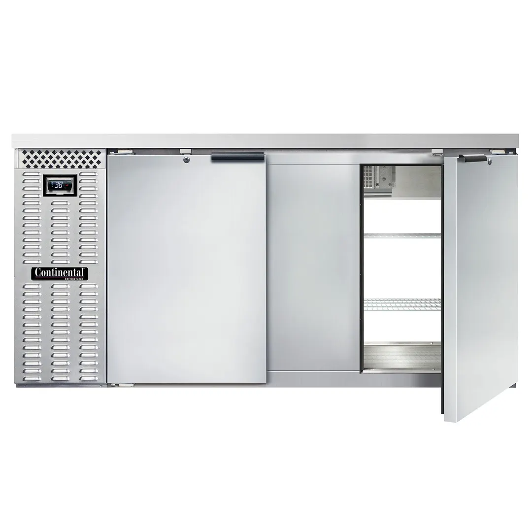 Continental Refrigerator BB69NSSPT Pass-Thru Back Bar Cooler w/ 26 Cu Ft, 4 Solid Doors, 69" W