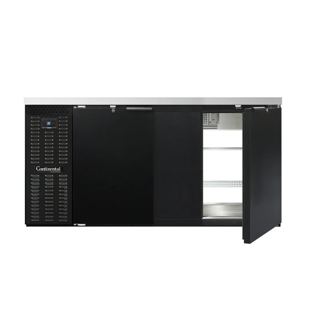 Continental Refrigerator BB69SNPT Pass-Thru Back Bar Cooler w/ 18 Cu Ft, 4 Solid Doors