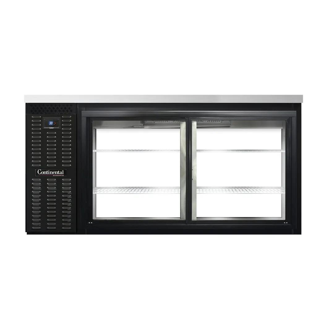 Continental Refrigerator BB69SNSGDPT Pass-Thru Back Bar Cooler w/ 18 Cu Ft, 4 Glass Doors