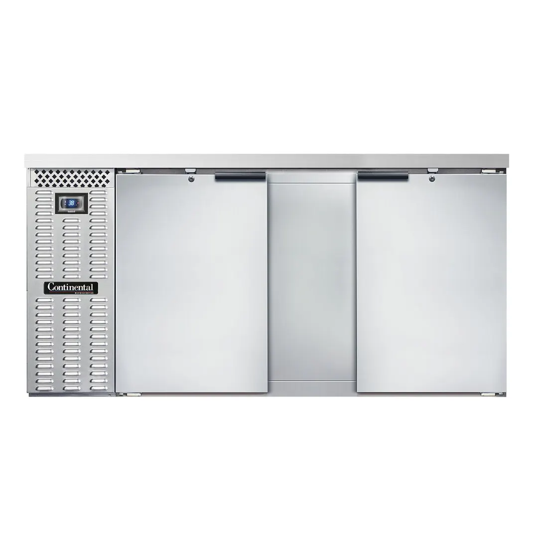 Continental Refrigerator BB69SNSS Refrigerated Back Bar Cooler w/ 2 Solid Doors, 18 Cu Ft, 69"
