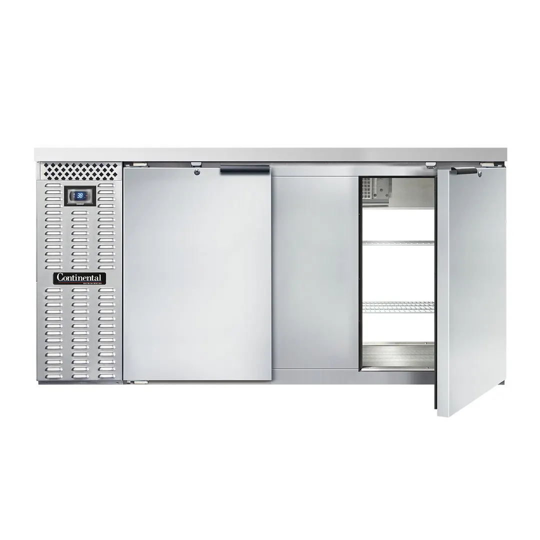 Continental Refrigerator BB69SNSSPT Pass-Thru Back Bar Cooler w/ 18 Cu Ft, 4 Solid Doors, 69"