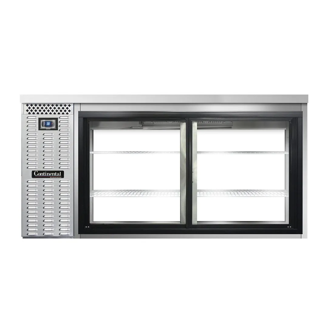 Continental Refrigerator BB69SNSSSGDPT Pass-Thru Back Bar Cooler w/ 18 Cu Ft, 4 Glass Doors