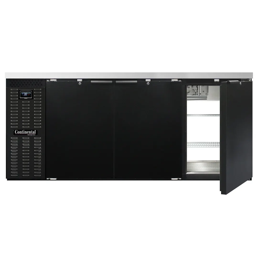 Continental Refrigerator BB79NPT Pass-Thru Back Bar Cooler w/ 28 Cu Ft, 6 Solid Doors, 79" W