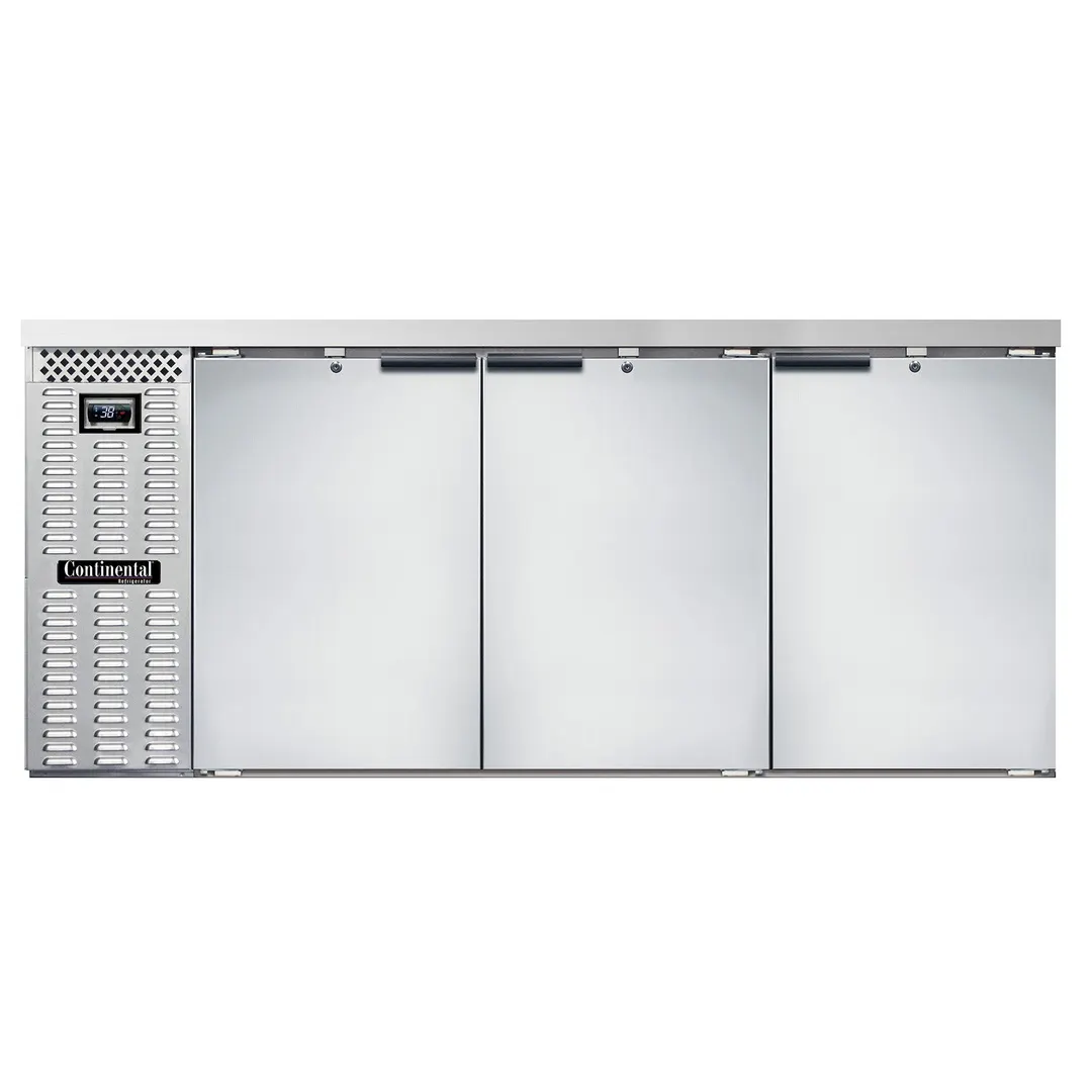 Continental Refrigerator BB79NSS 79" Back Bar Cooler with Solid Door