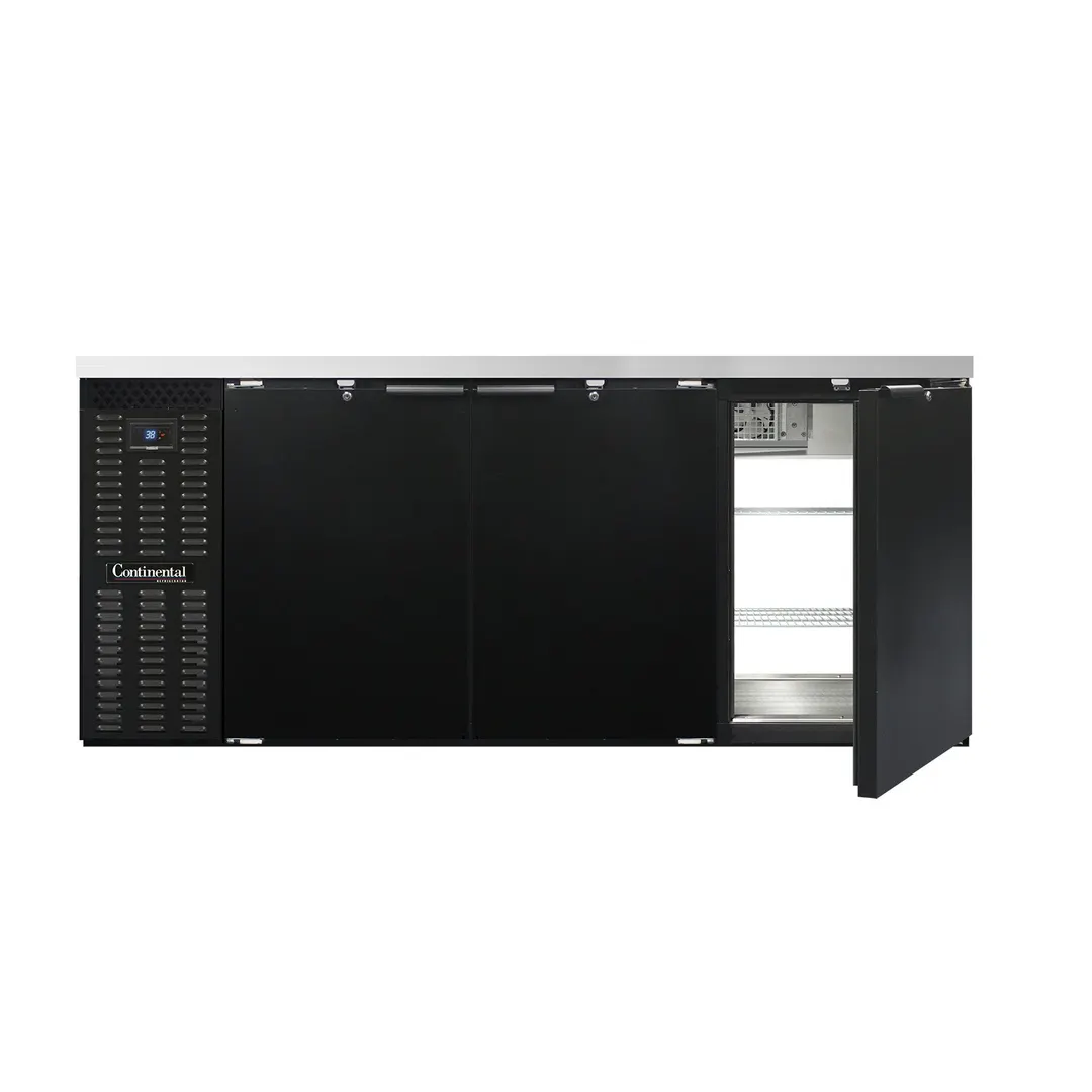 Continental Refrigerator BB79SNPT Pass-Thru Back Bar Cooler w/ 22 Cu Ft, 6 Solid Doors, 79" W