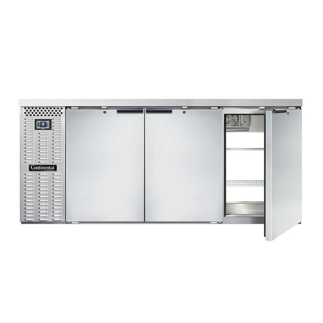 Continental Refrigerator BB79SNSSPT Pass-Thru Back Bar Cooler w/ 22 Cu Ft, 6 Solid Doors, 79"