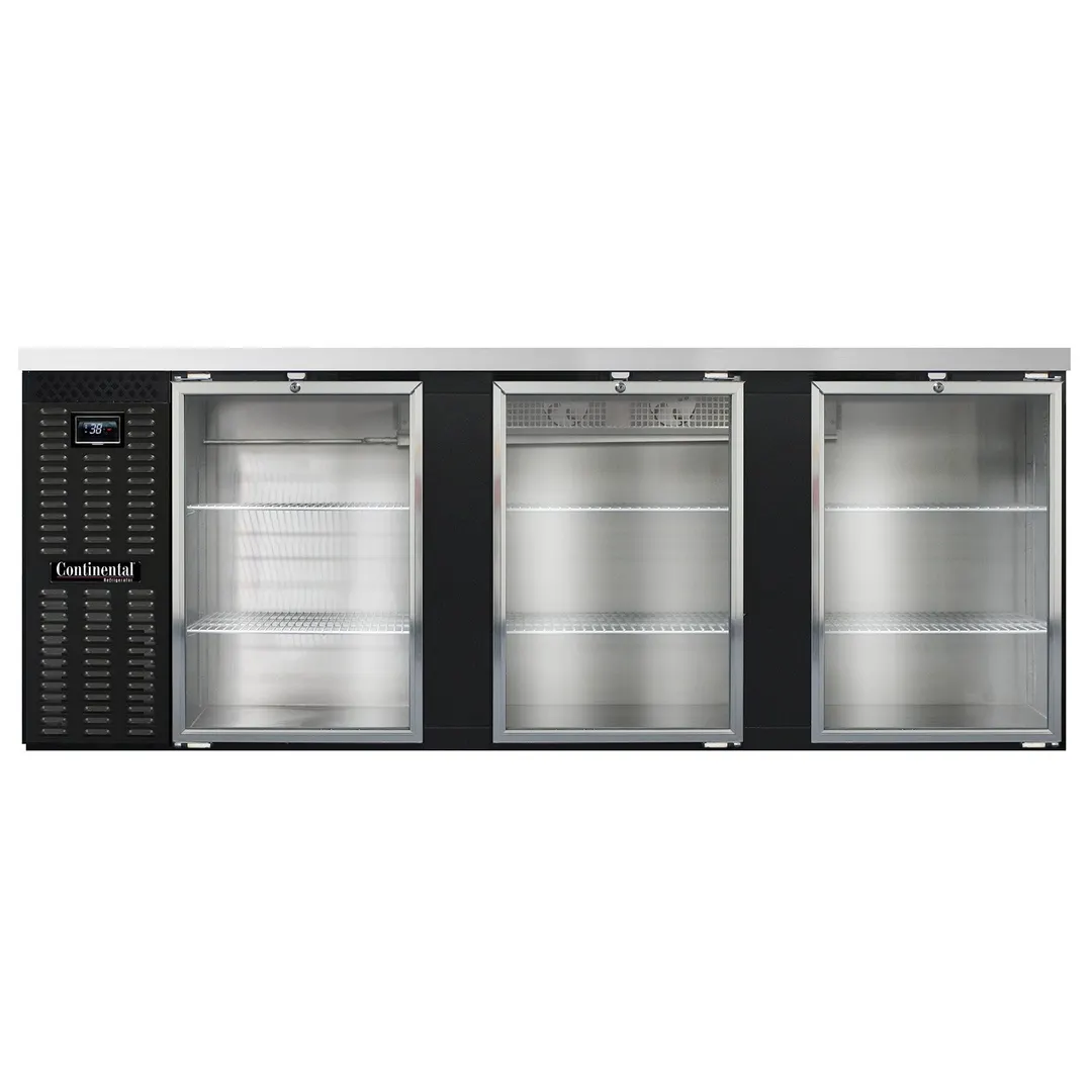 Continental Refrigerator BB90NGD 90" Back Bar Cooler with Glass Door
