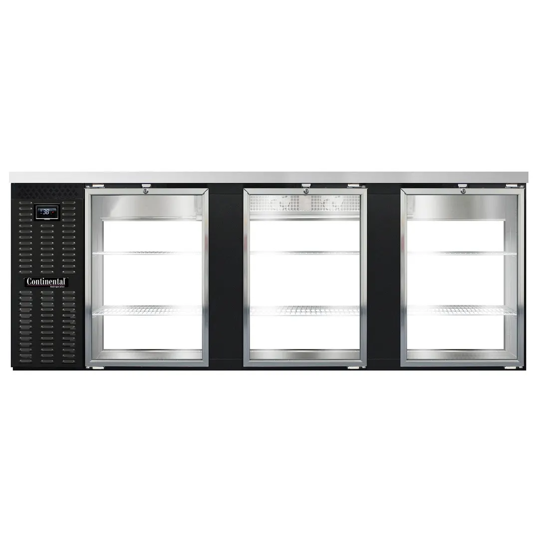 Continental Refrigerator BB90NGDPT Pass-Thru Back Bar Cooler w/ 35 Cu Ft, 6 Glass Doors, 90"
