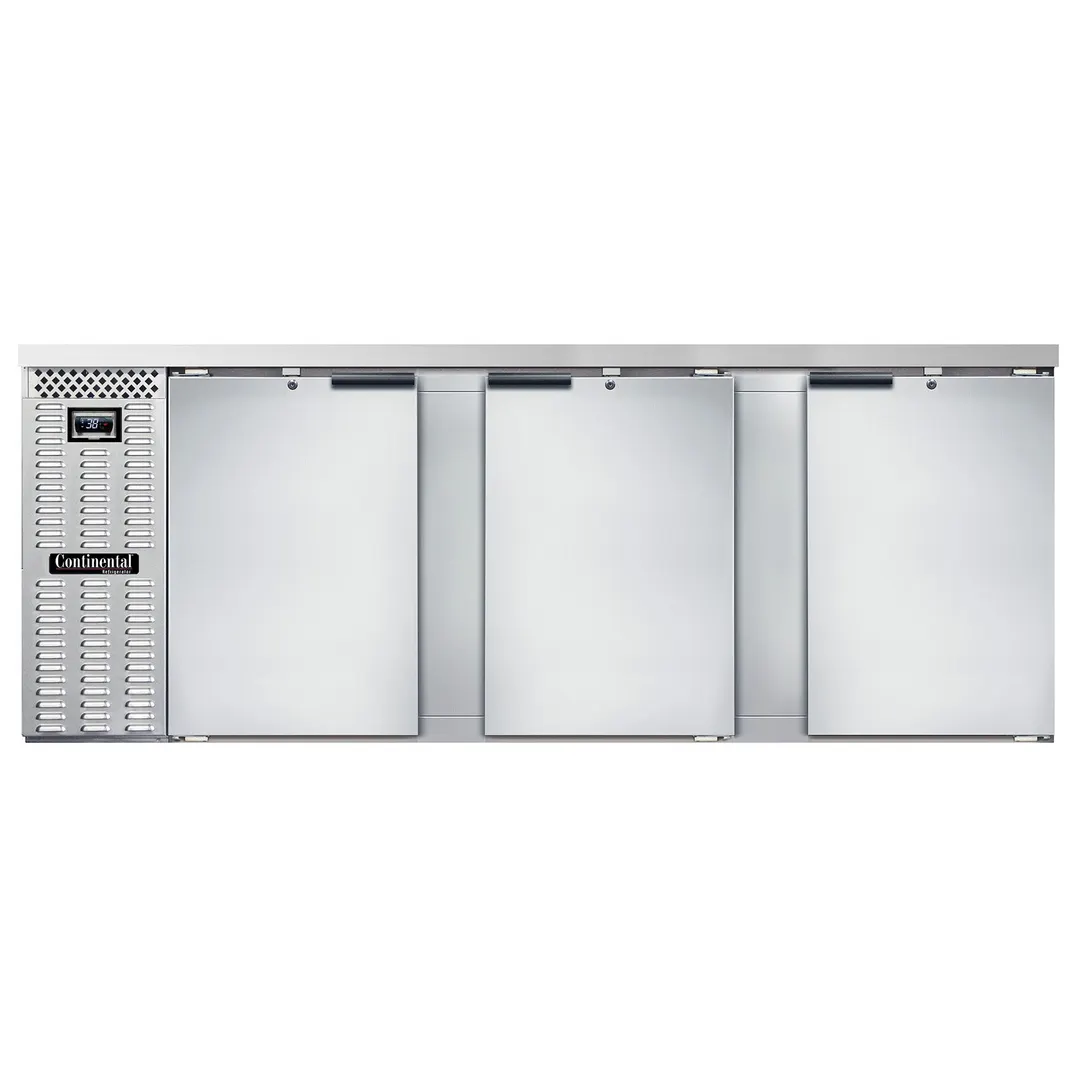 Continental Refrigerator BB90NSS 90" Back Bar Cooler with Solid Door