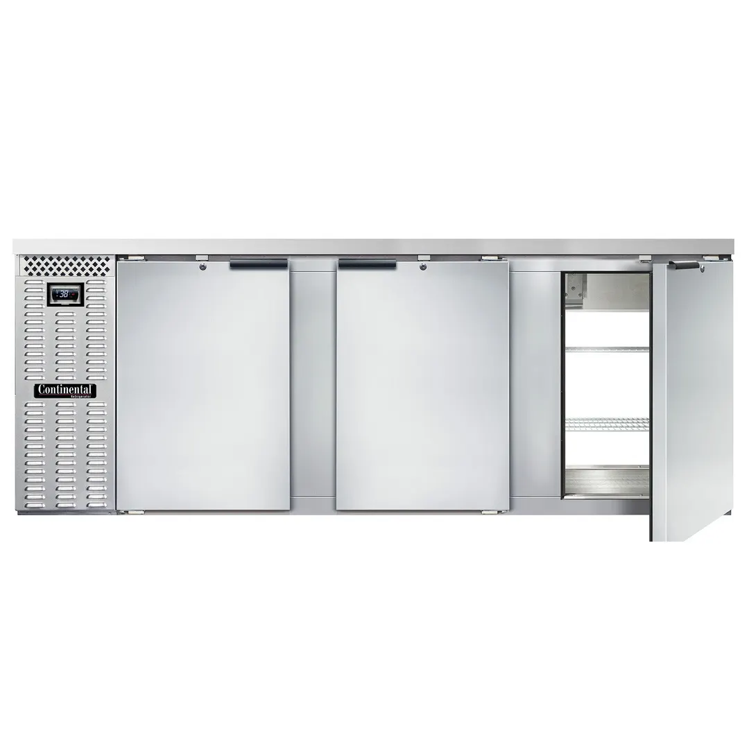 Continental Refrigerator BB90NSSPT Pass-Thru Back Bar Cooler w/ 35 Cu Ft, 6 Solid Doors, 90"