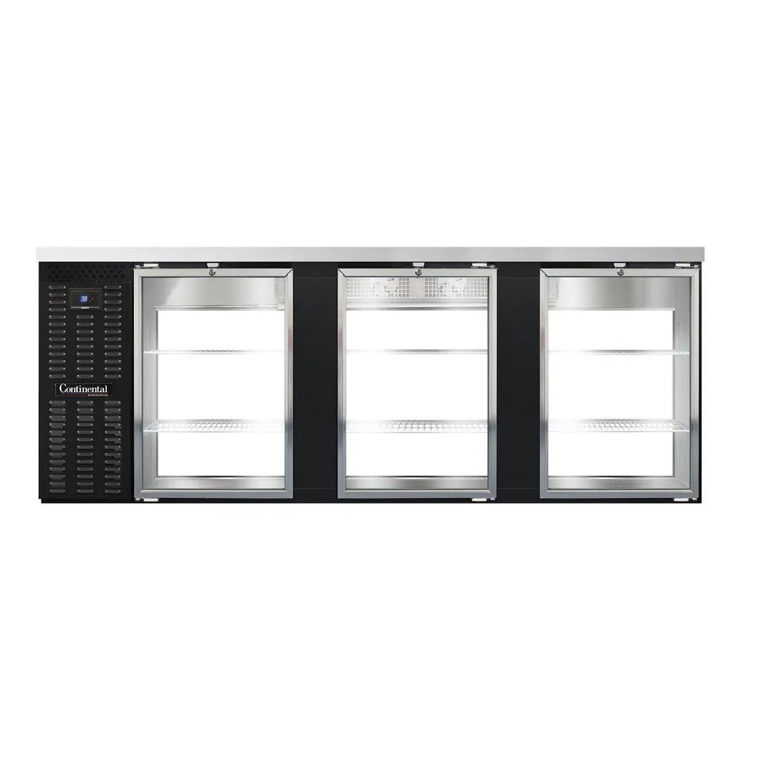 Continental Refrigerator BB90SNGDPT Pass-Thru Back Bar Cooler w/ 25 Cu Ft, 6 Glass Doors, 90"
