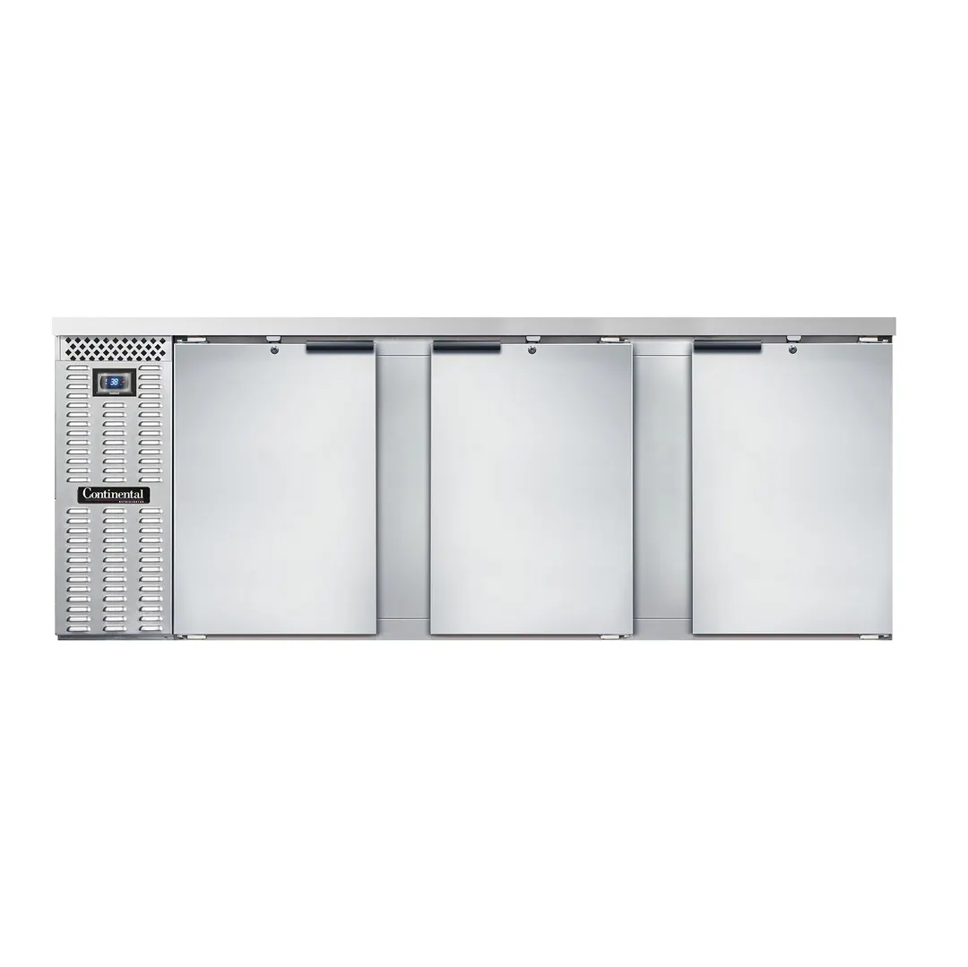 Continental Refrigerator BB90SNSS 90" Back Bar Cooler with Solid Door