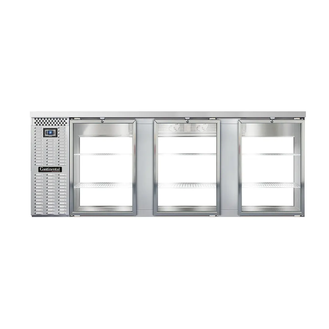 Continental Refrigerator BB90SNSSGDPT Pass-Thru Back Bar Cooler w/ 25 Cu Ft, 6 Glass Doors