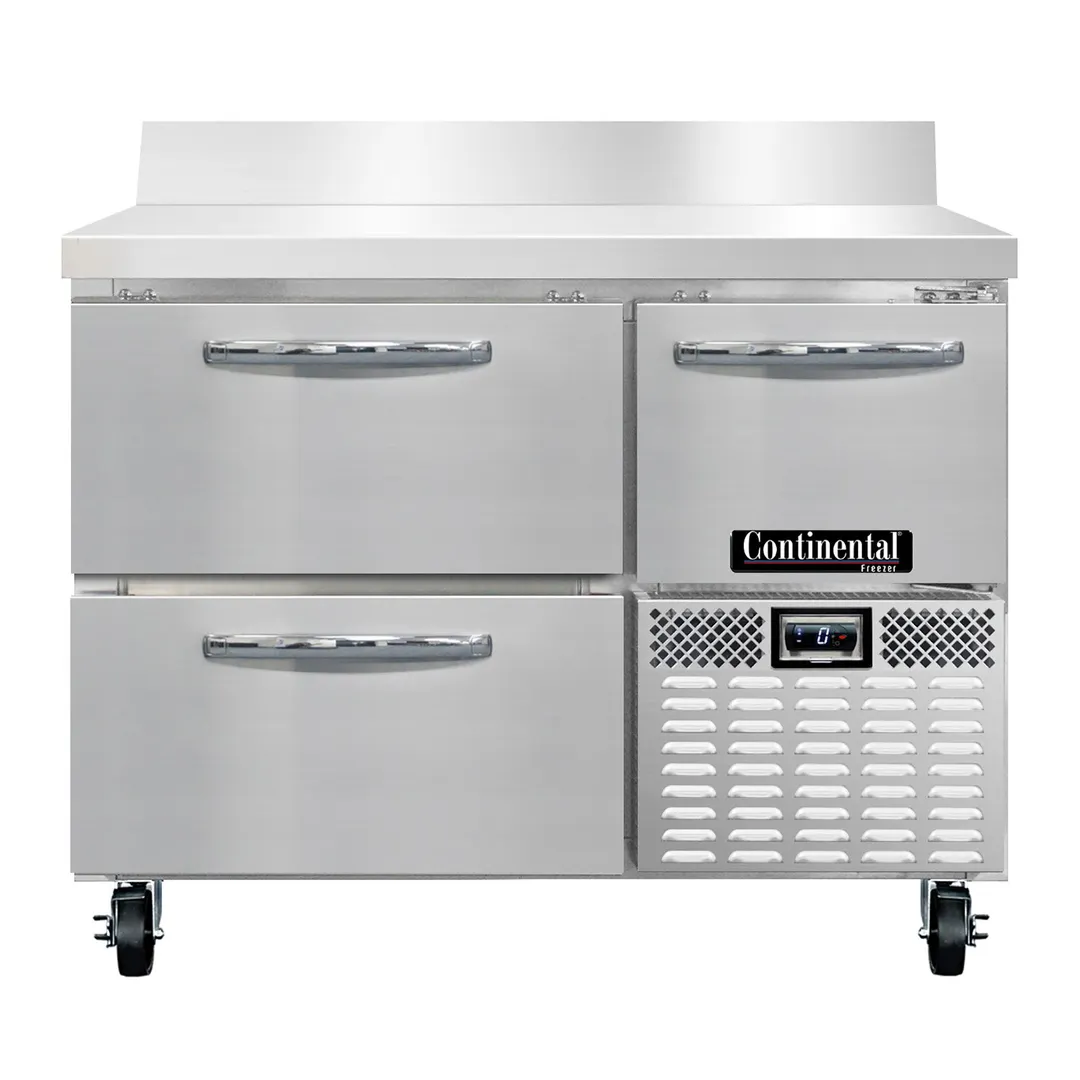 Continental Refrigerator FA43NBS-D 43" 2-Section Worktop Freezer w/ 2 Drawers & 1 Half Door