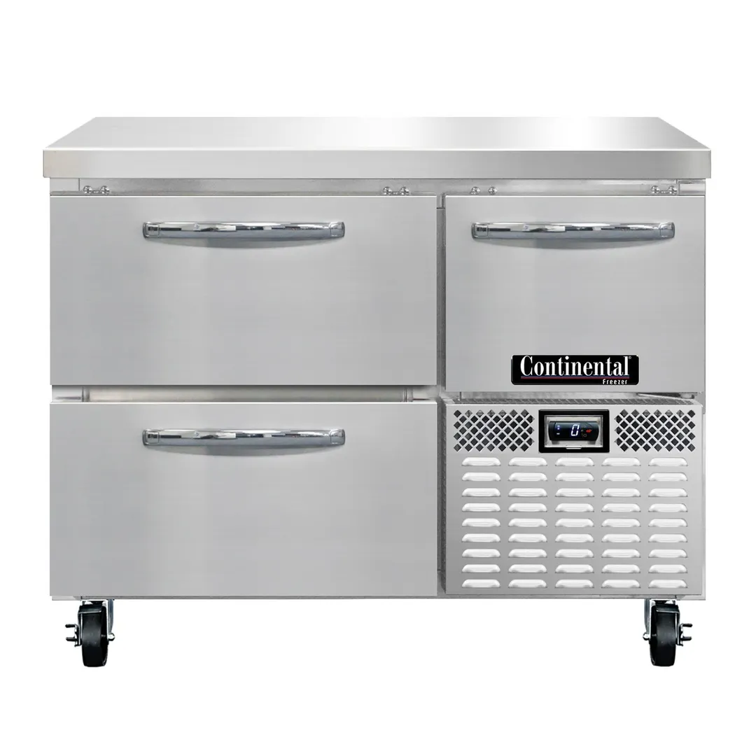 Continental Refrigerator FA43N-D 43" 2-Section Worktop Freezer w/ 2 Drawers & 1 Half Door