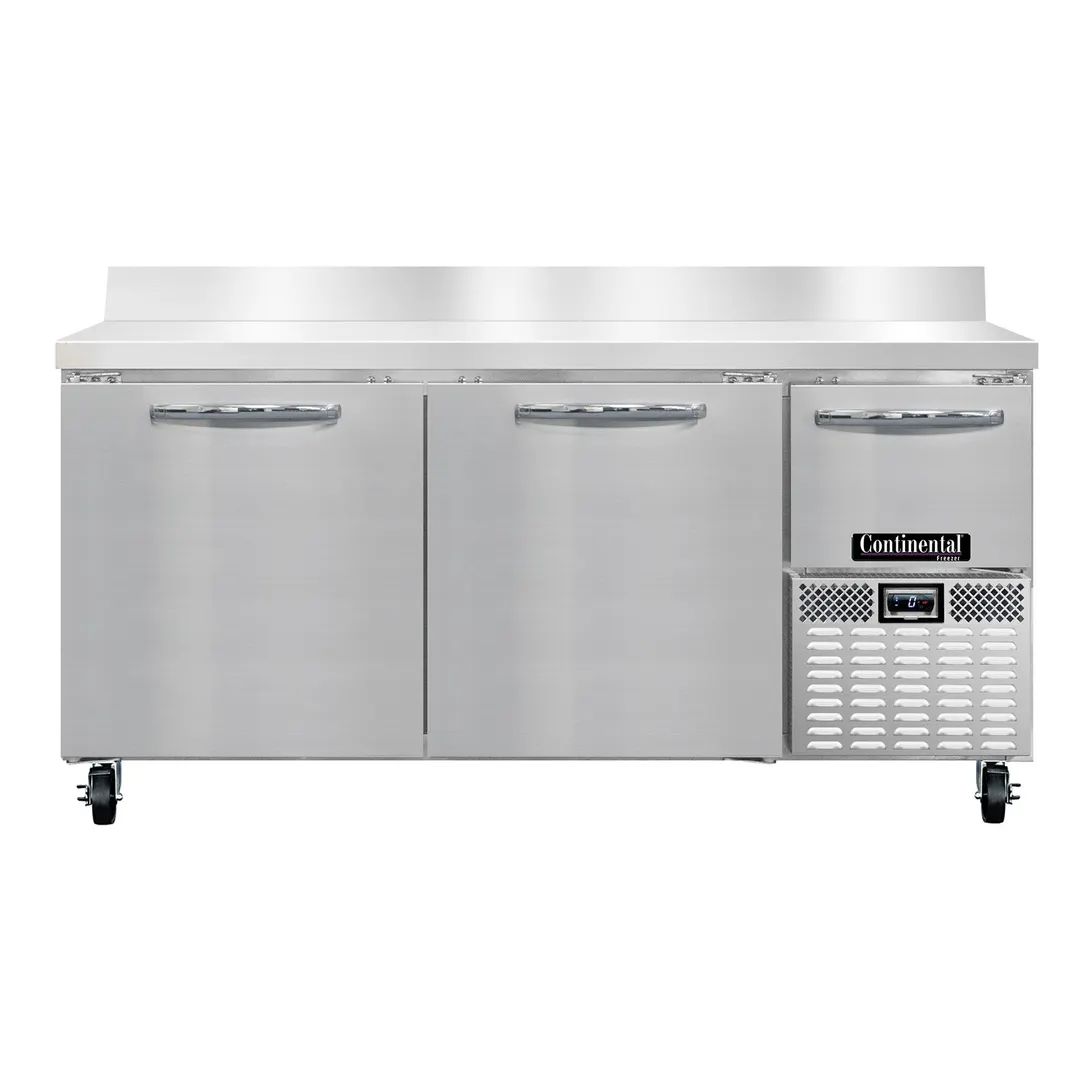 Continental Refrigerator FA68NBS 68" 2-Section Worktop Freezer w/ 2 Full & 1 Half Door