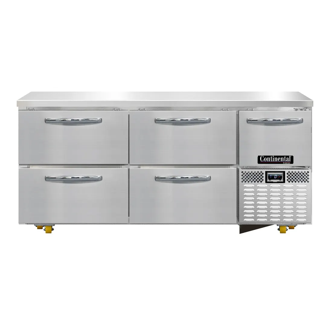 Continental Refrigerator FA68N-U-D 68" Undercounter Freezer w/ 4 Drawers & 1 Half Door