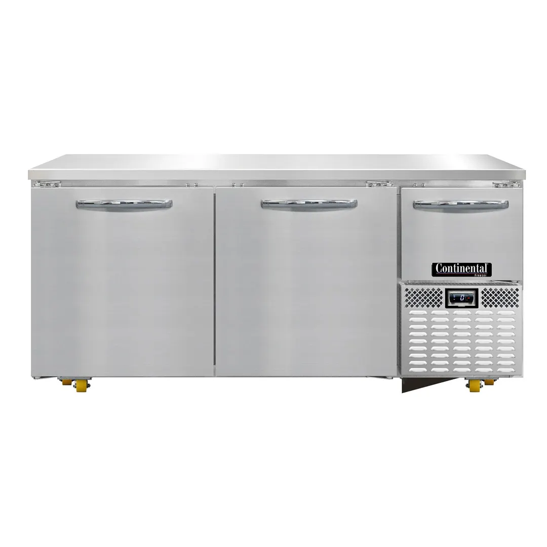 Continental Refrigerator FA68N-U 68" 3-Door Undercounter Freezer, Stainless Steel Exterior, Front Breathing, 22 cu. ft.