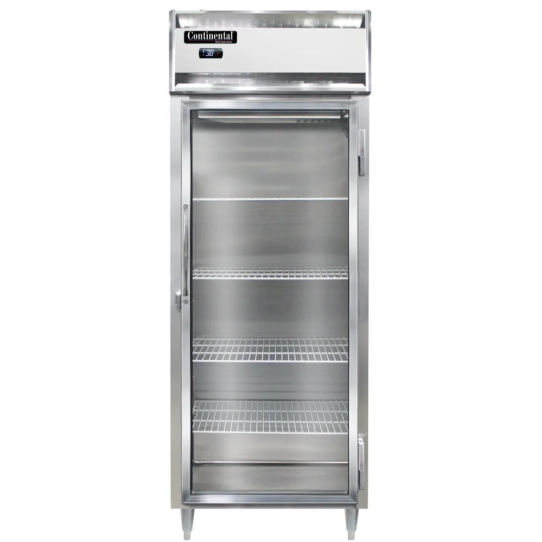 Continental Refrigerator D1RENGD 28" 1-Section Reach-In Refrigerator w/ Glass Door, 22 cu. ft.