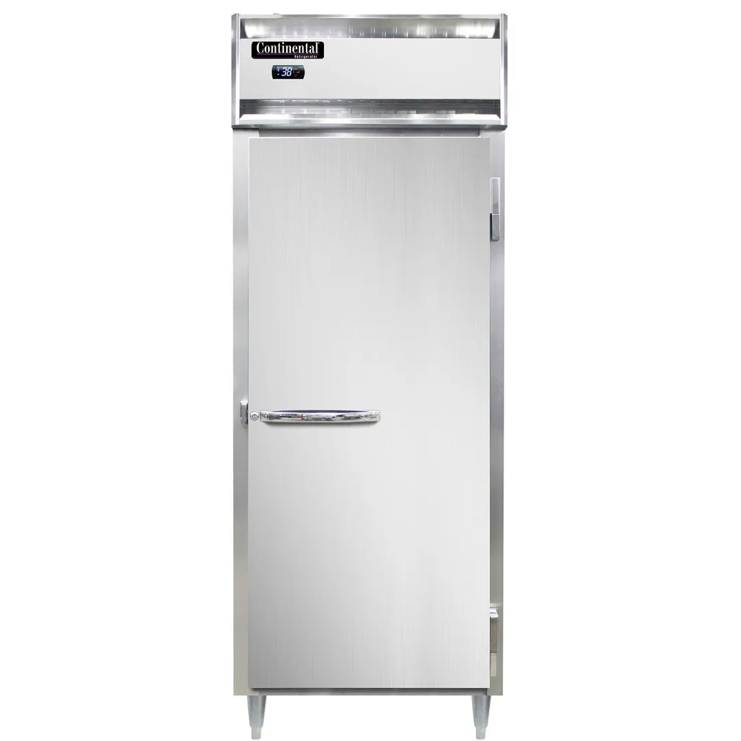 Continental Refrigerator D1RENSAPT 29" 1-Section Pass-Thru Refrigerator w/ 2 Solid Doors, Stainless Steel Exterior, 22 cu. ft.