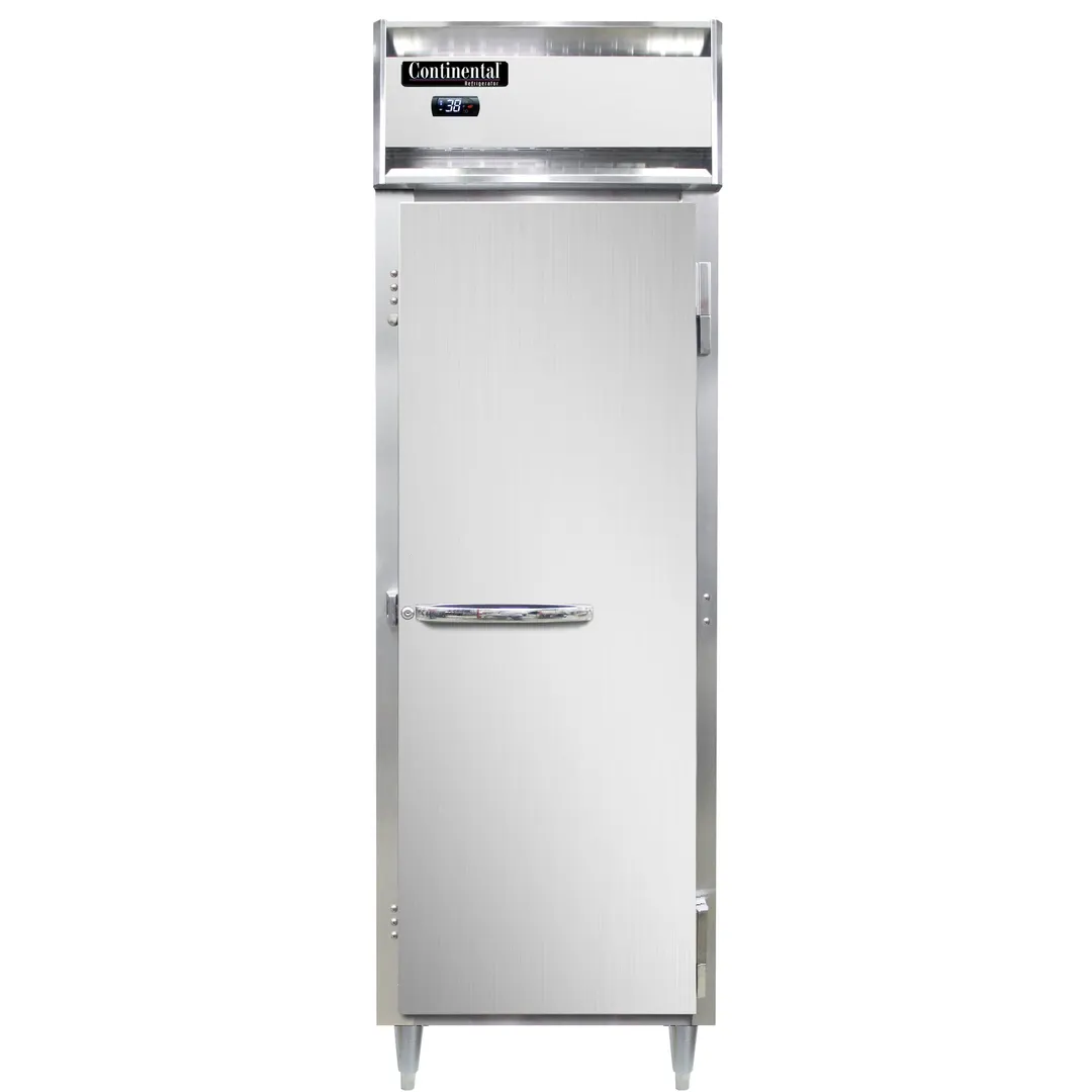 Continental Refrigerator D1RN 26" 1-Section Reach-In Refrigerator w/ Solid Door, Stainless Steel Front Aluminum Exterior, 21 cu. ft.