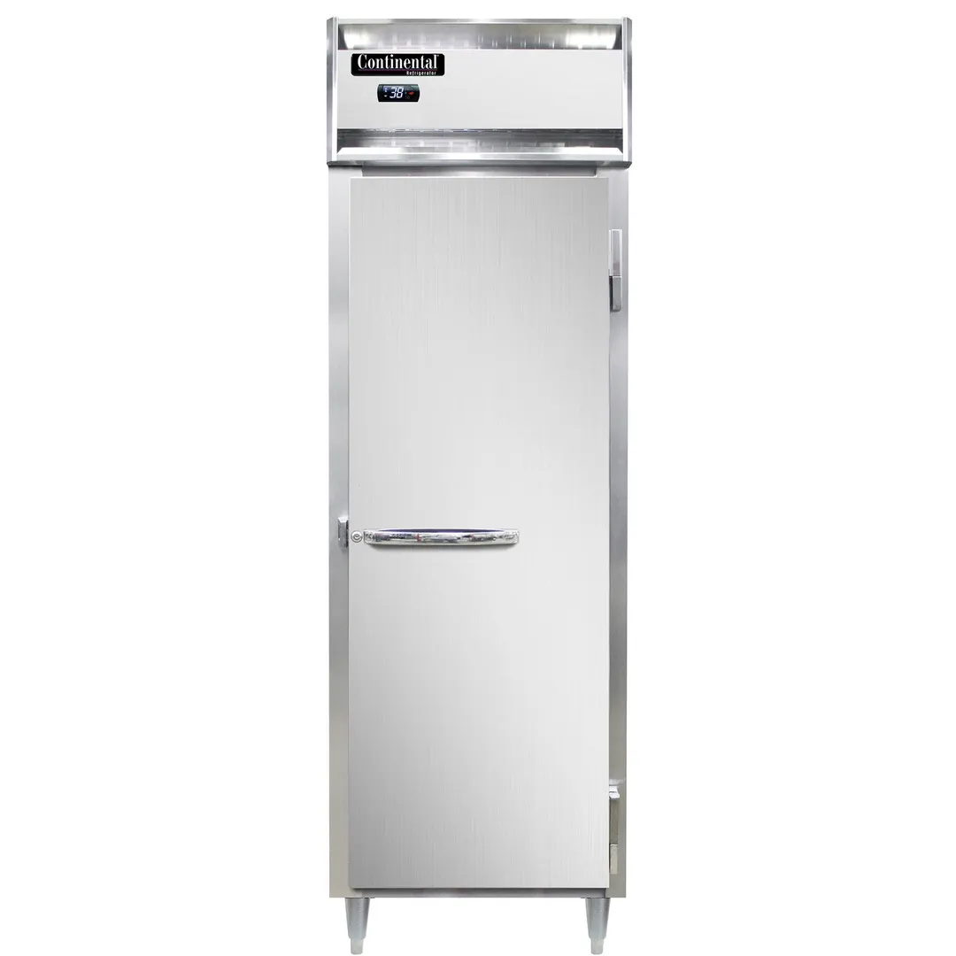 Continental Refrigerator D1RNSAPT 26" 1-Section Pass-Thru Refrigerator w/ 2 Solid Doors, Stainless Steel Exterior, 21 cu. ft.