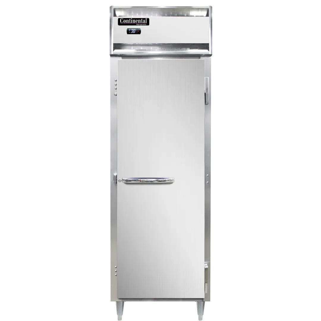 Continental Refrigerator D1RNSS 26" 1-Section Reach-In Refrigerator w/ Solid Door, All Stainless Steel, 21 cu. ft.