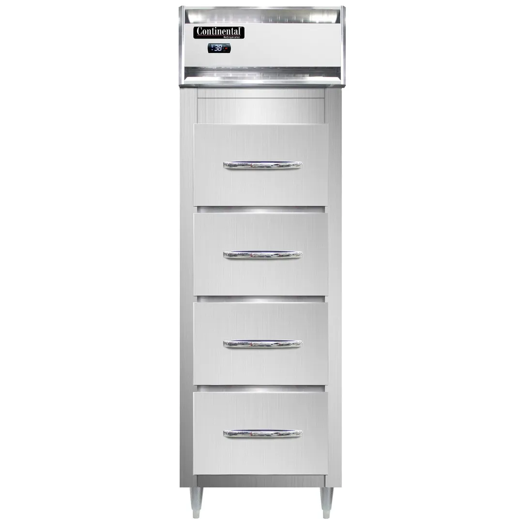 Continental Refrigerator D1RSNSS-F 26" One Section Vertical Fish/Poultry File Refrigerator w/ 4 Drawers