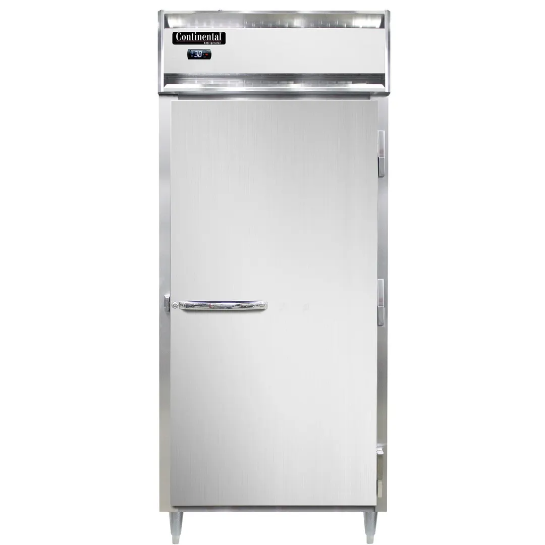 Continental Refrigerator D1RXNSSPT 36" 1-Section Pass-Thru Refrigerator w/ 2 Solid Doors, All Stainless Steel, 32 cu. ft.