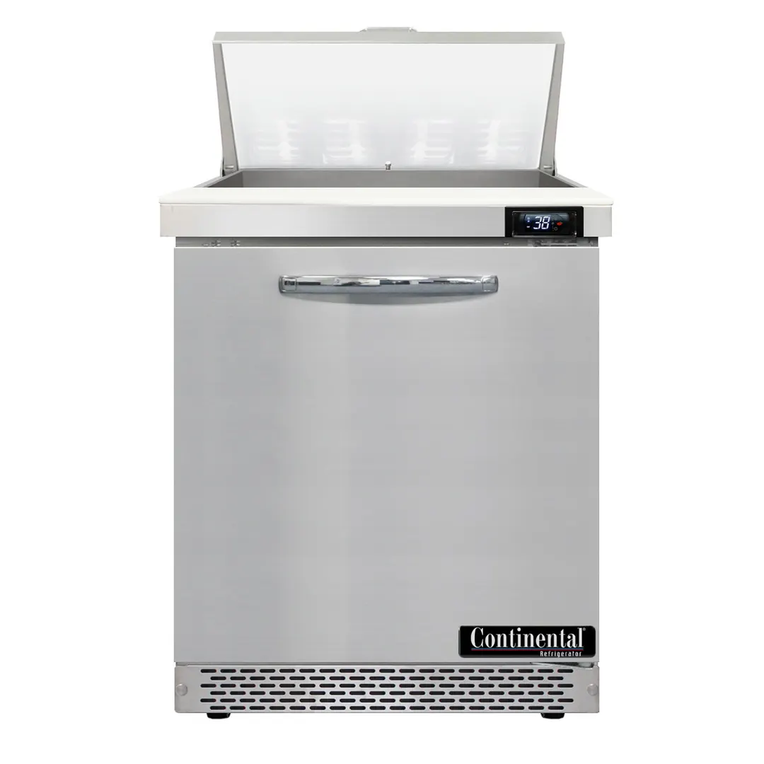 Continental Refrigerator D27N8-FB 27" One Section Sandwich / Salad Prep Table w/ 1 Door, 8 Pans