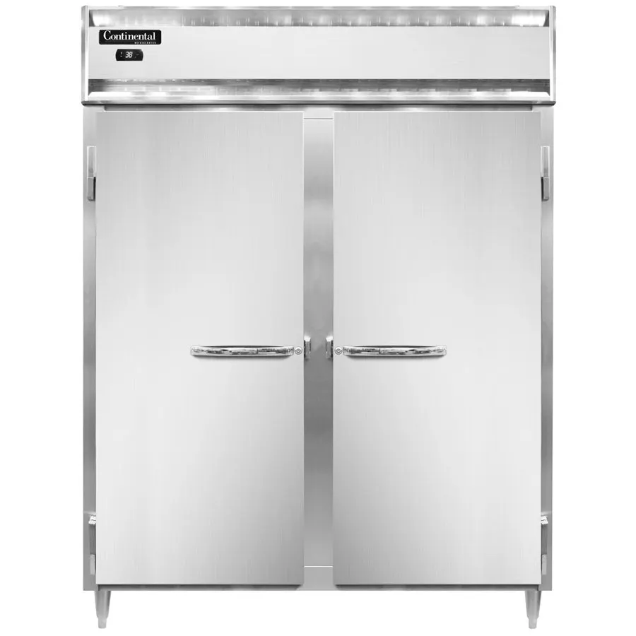 Continental Refrigerator D2RENSS 57" 2-Section Reach-In Refrigerator w/ 2 Solid Doors, All Stainless Steel, 52 cu. ft.