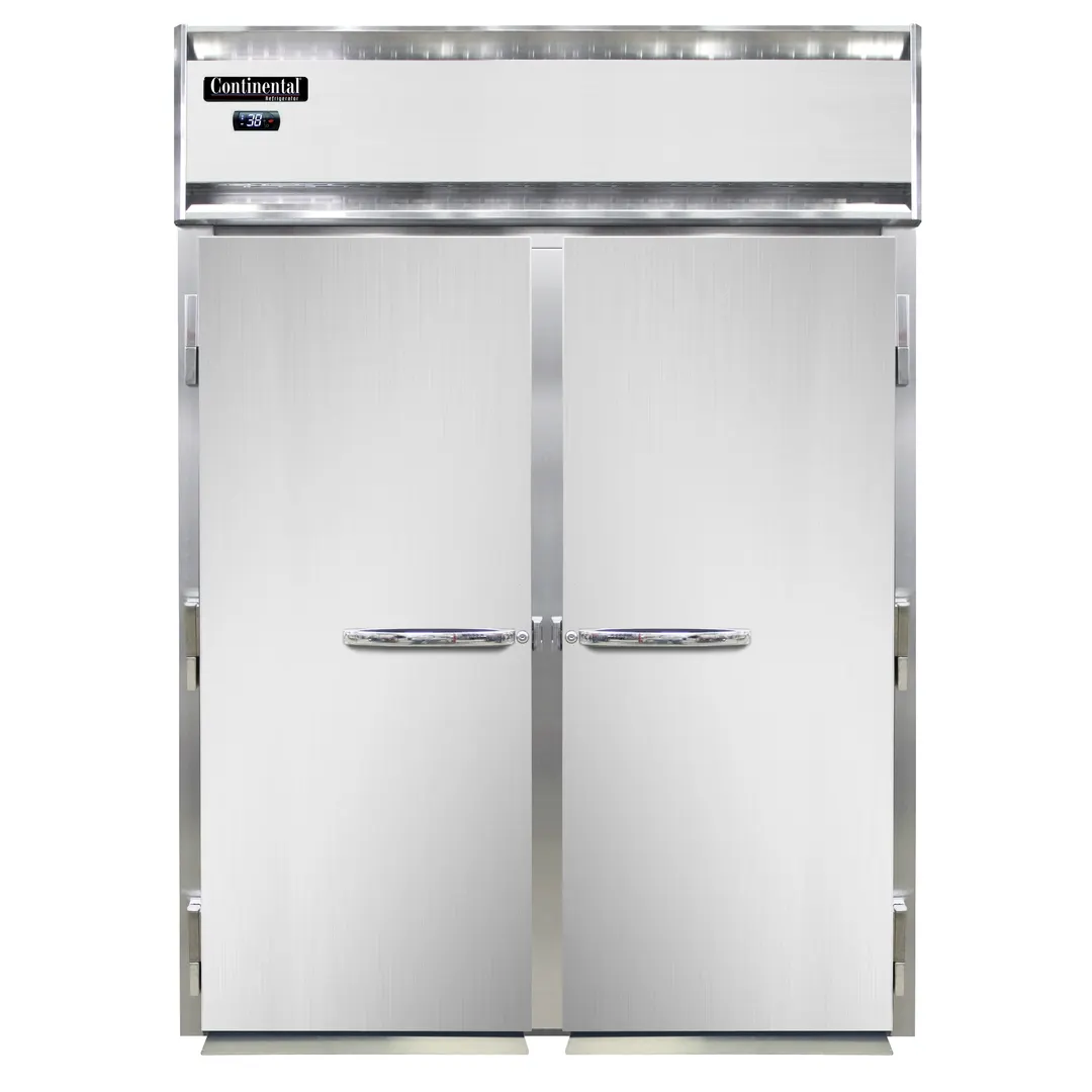 Continental Refrigerator D2RIN 68" 2-Section Roll-In Refrigerator w/ 2 Solid Doors, Stainless Steel Front Aluminum Ends