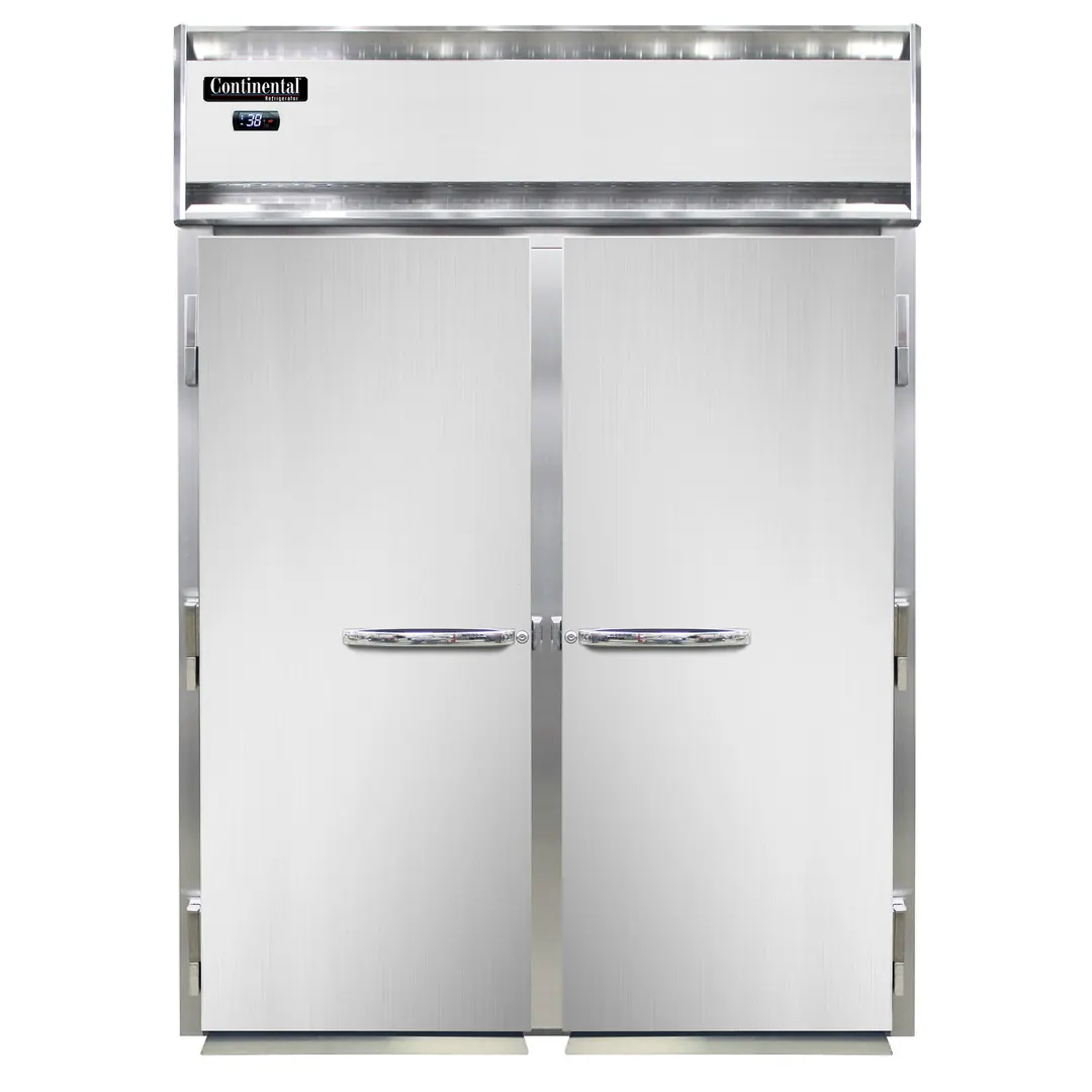 Continental Refrigerator D2RINSA 68" 2-Section Roll-In Refrigerator w/ 2 Solid Doors, Stainless Steel Exterior