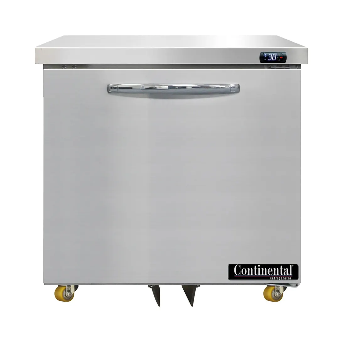Continental D32N-U 32" 1-Door Undercounter Refrigerator, Stainless Steel, Front-Breathing, 9 cu.ft.