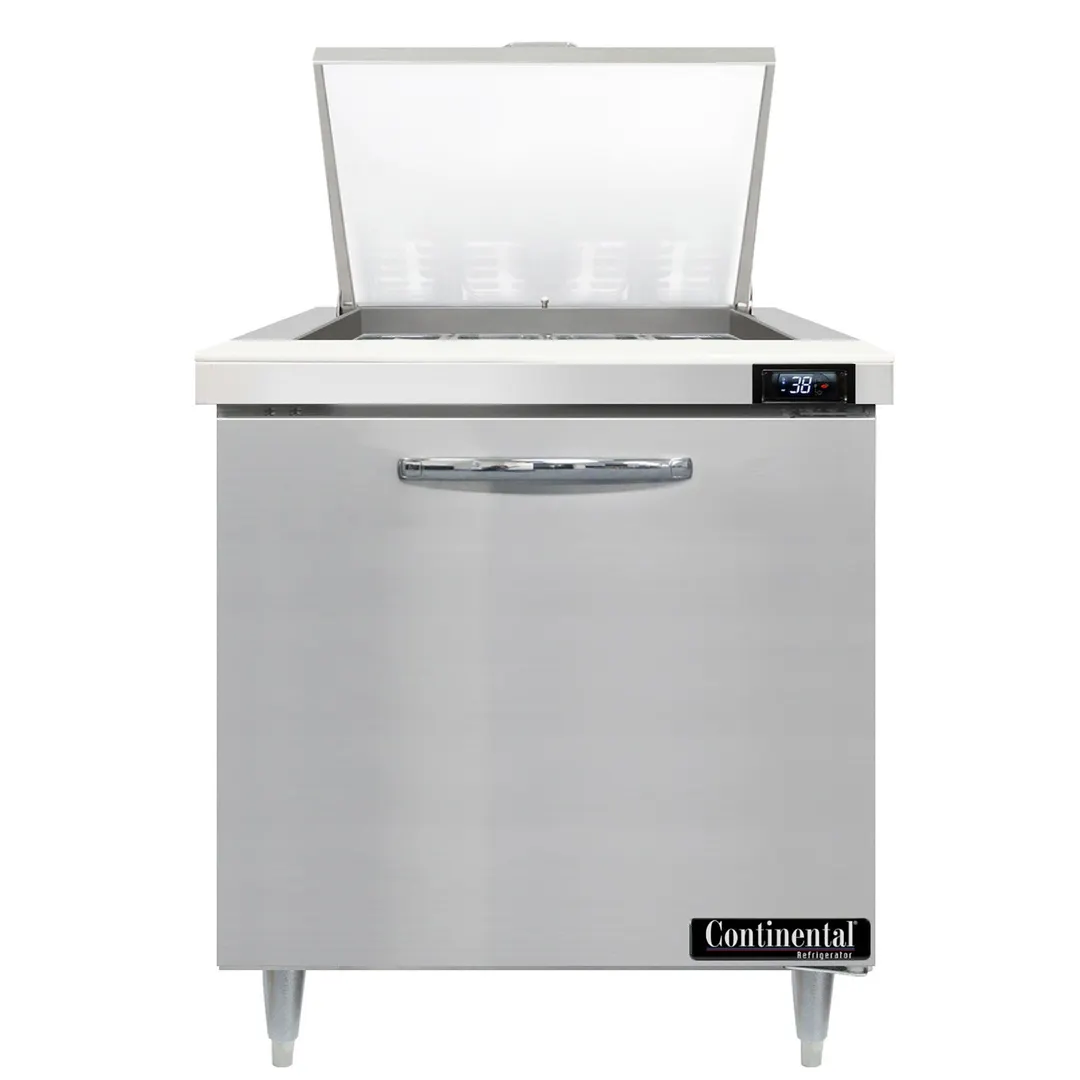 Continental Refrigerator D32N12M 32" One Section Mega Top Sandwich Prep Table w/ 1 Door, 12 pans