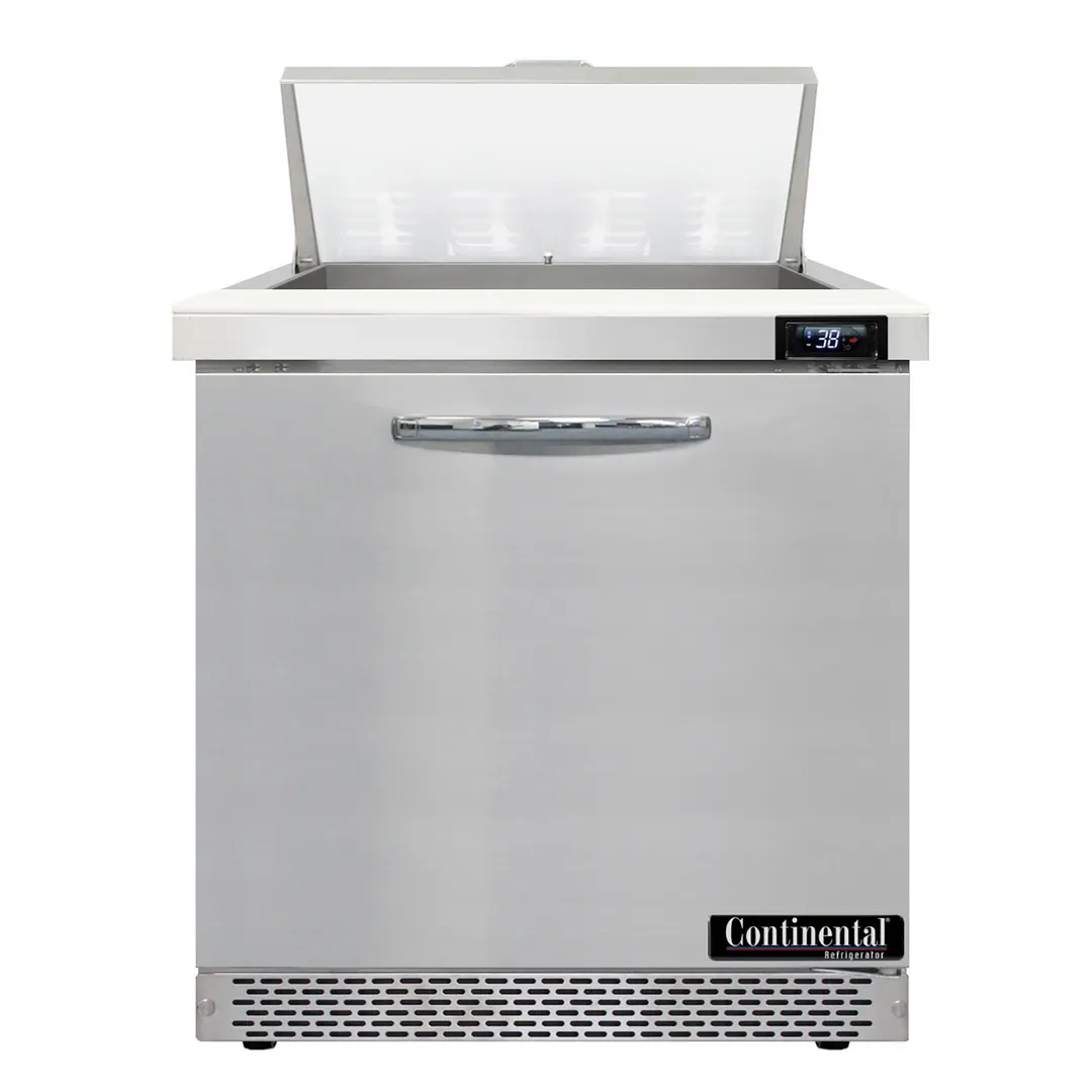 Continental Refrigerator D32N8-FB 32" One Section Sandwich / Salad Prep Table w/ 1 Door, 8 Pans
