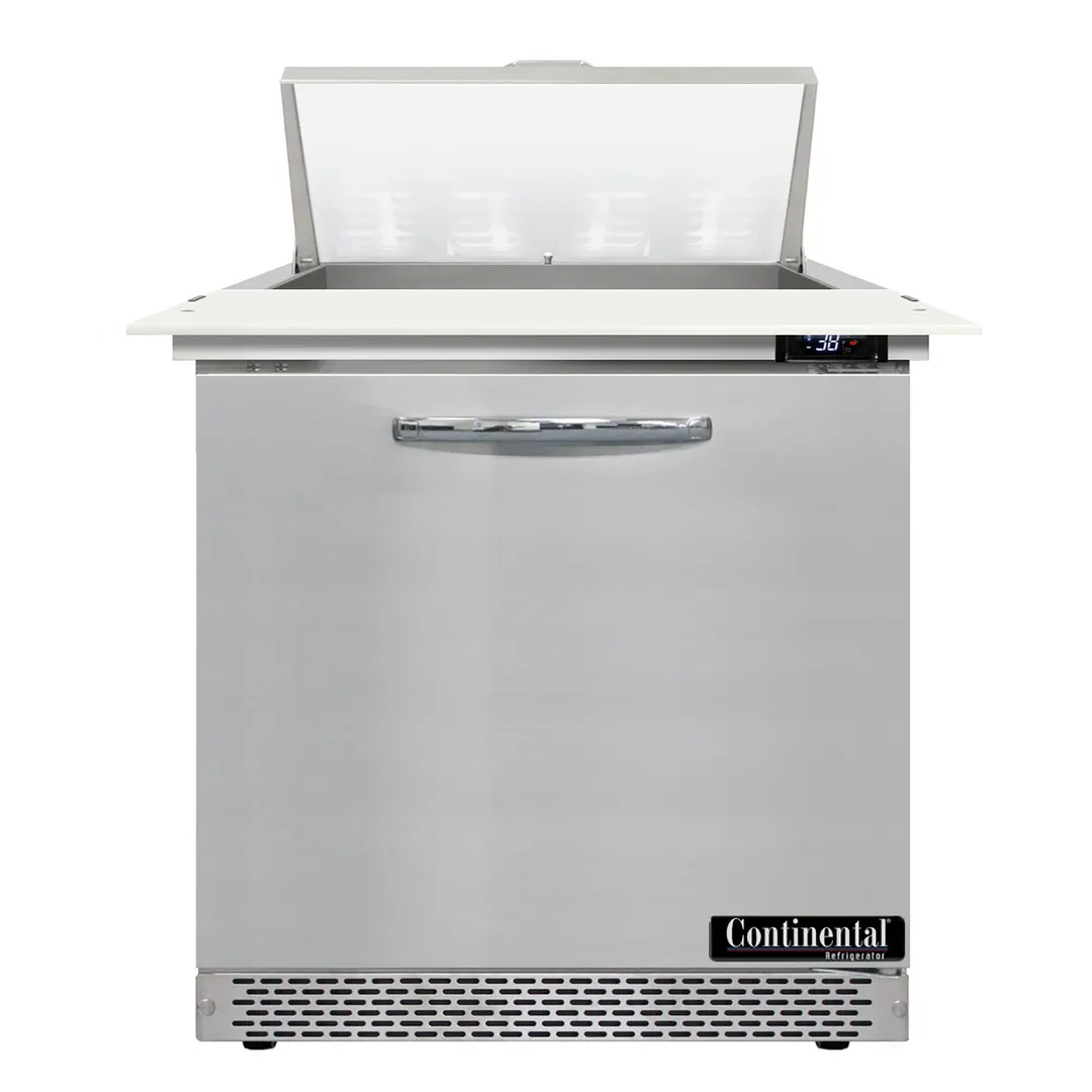 Continental Refrigerator D32N8C-FB 32" One Section Sandwich / Salad Prep Table w/ 1 Door, 8 Pans