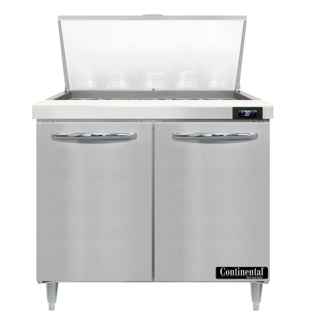 Continental Refrigerator D36N15M 36" Mega Top Sandwich Prep Table w/ 2 Doors, 15 pans