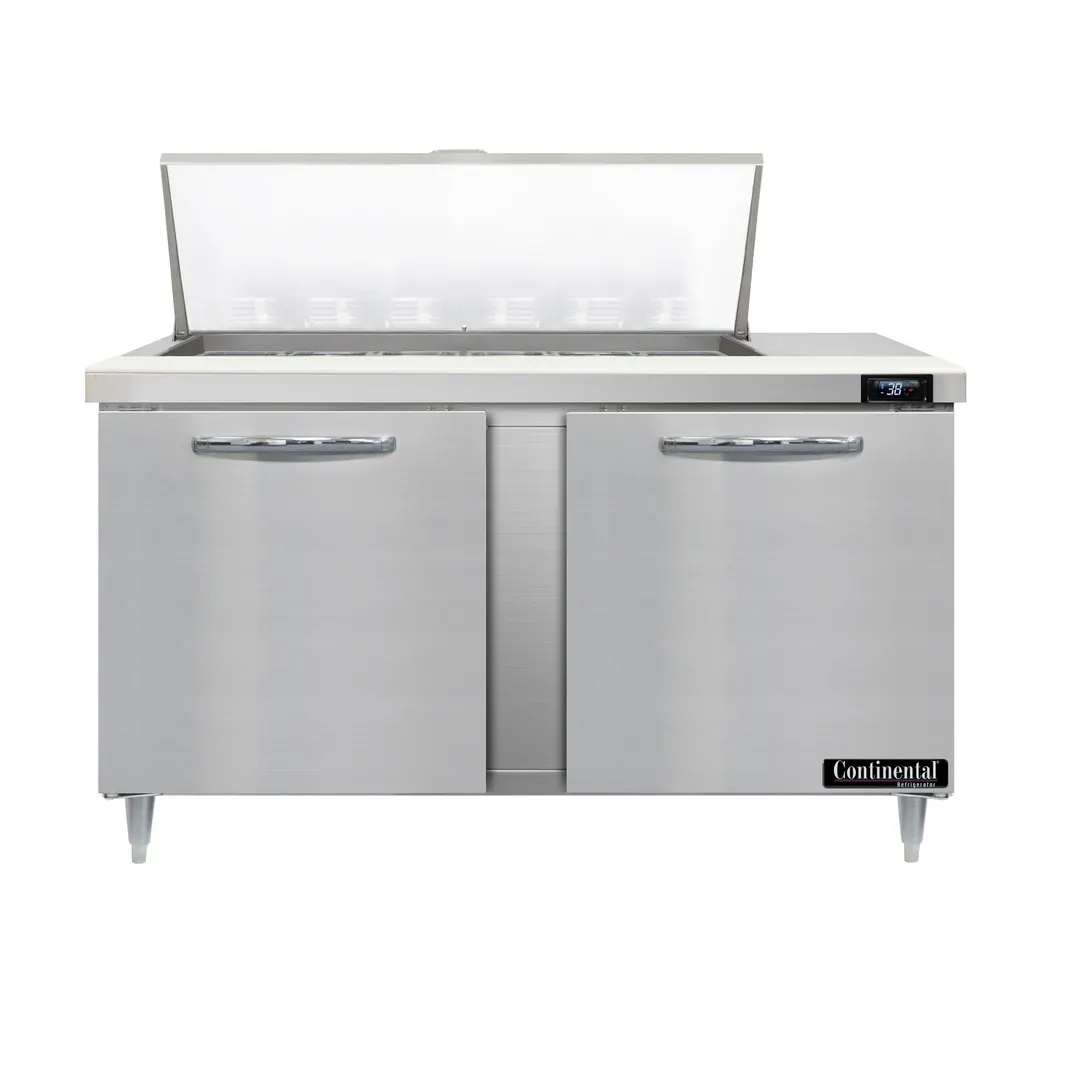 Continental Refrigerator D60N18M 60" Mega Top Sandwich Prep Table w/ 2 Doors, 18 pans