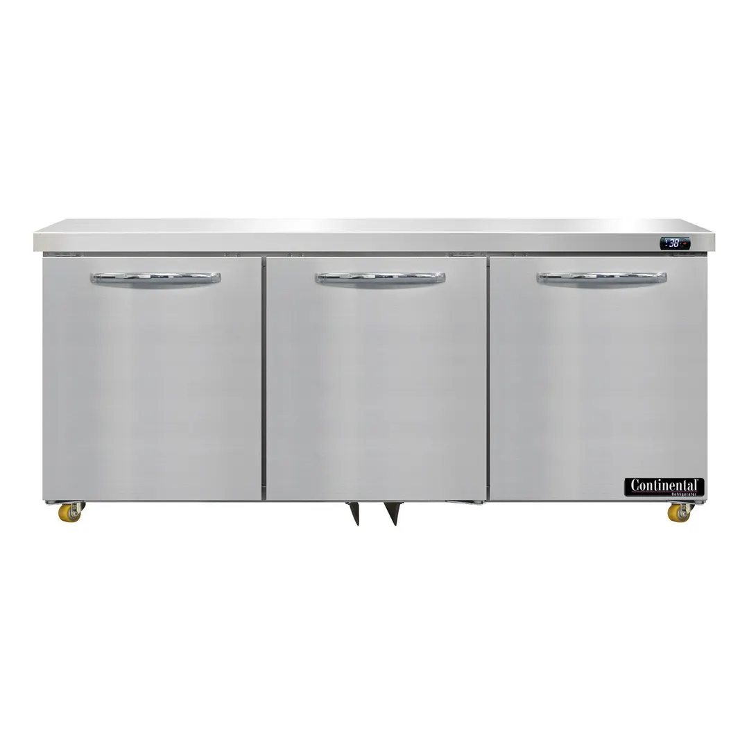 Continental Refrigerator D72N-U 72" 3 Solid Door Undercounter Refrigerator, 21 cu. ft.