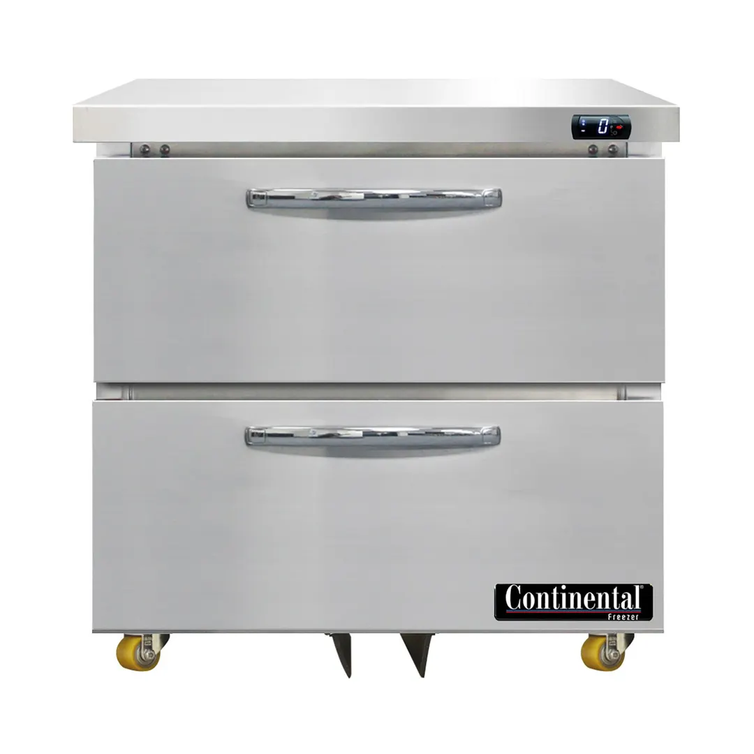 Continental Refrigerator DF32N-U-D 32" 1-Section Undercounter Freezer w/ 2 Drawers, 9 cu. ft.